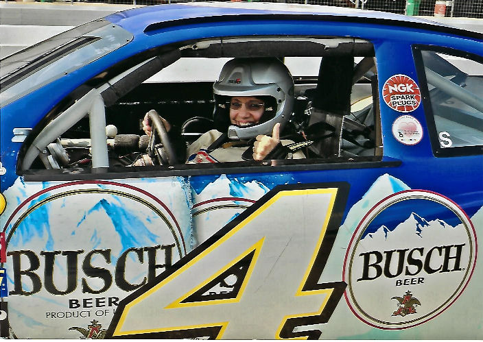 Me driving a Richard Petty race car at the Nascar track in Louden, New Hampshire Sept 2017