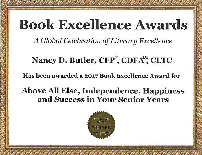 Book Excellence Award for Nancy D. Butler